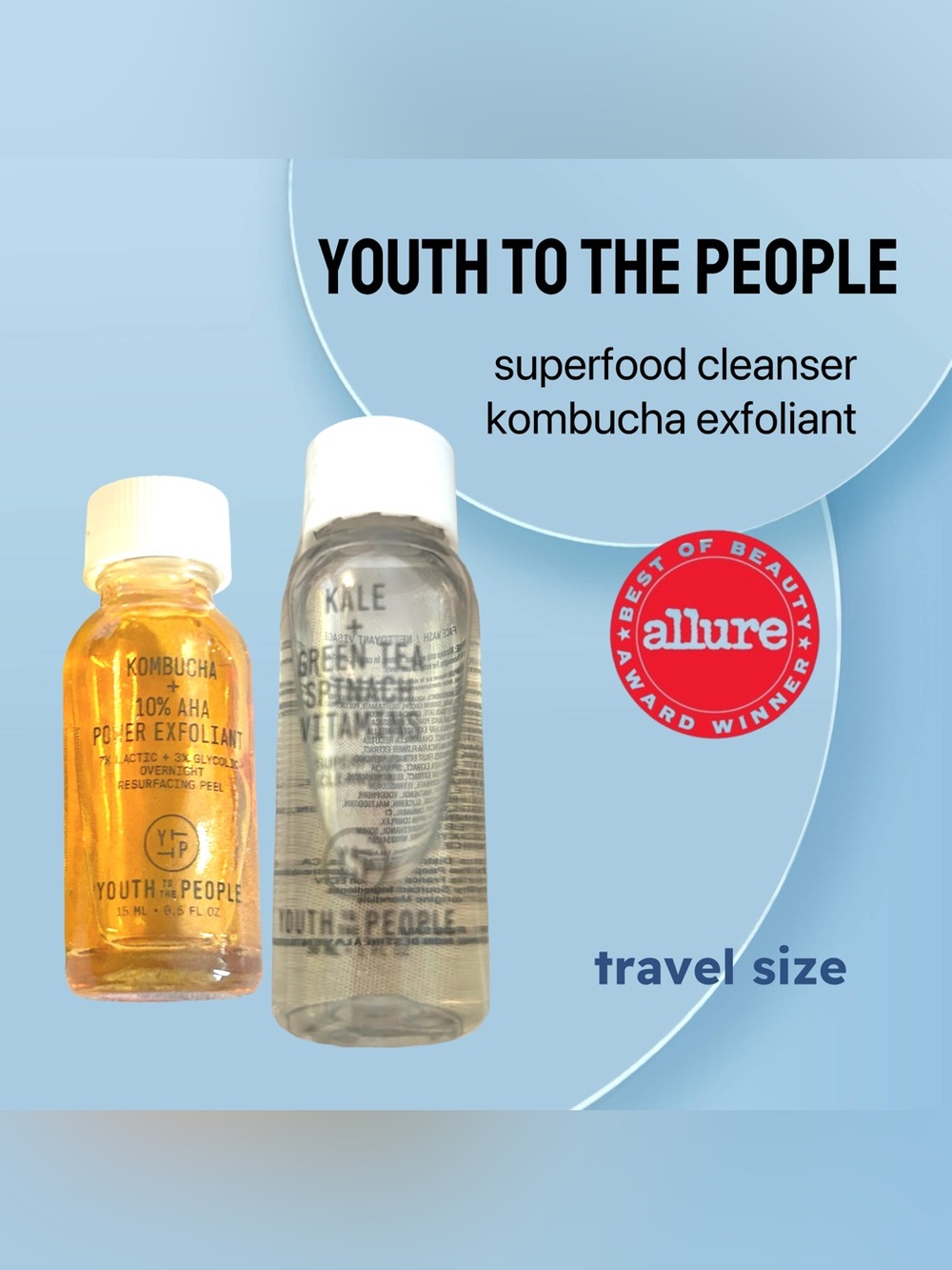 🇺🇸🌟🆕NWOB YOUTH TO THE PEOPLE |TRAVEL| Antioxidant Cleanser & Kombucha Exfoliant